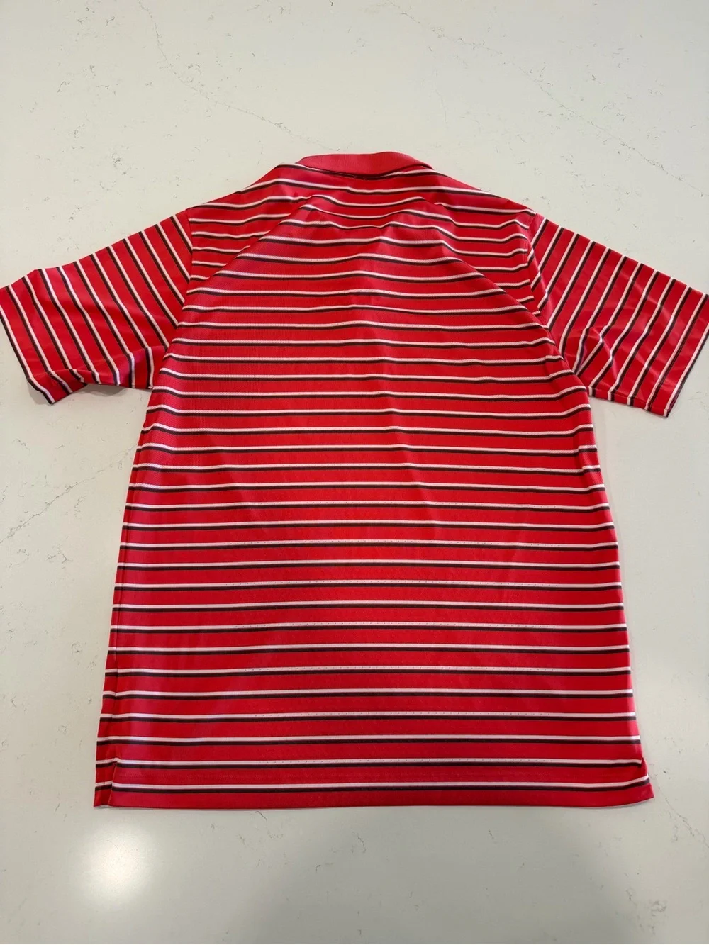 Nike Golf Men’s Dri-Fit Red Striped Performance Polo Shirt - Medium